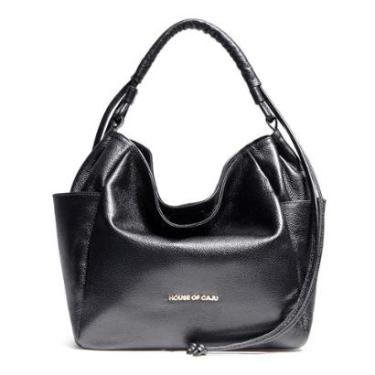 Imagem de BOLSA FEMININA EM COURO TIRACOLO PRETA "AMANDA DE SOUSA"-Feminino