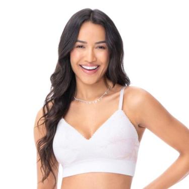Imagem de Sutiã Comfort com Bojo e Renda sem Costura Floral Branco - Zee Rucci, 