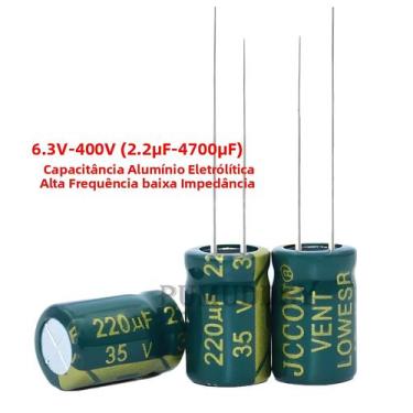 Imagem de Capacitor De Alumínio De Alta Frequência E Baixa ESR 10V-3300UF Várias