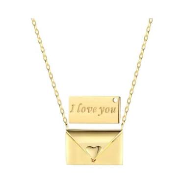 Imagem de Pingente De Colar Com Envelope De Prata E Ouro Para Mulheres, Joias Da