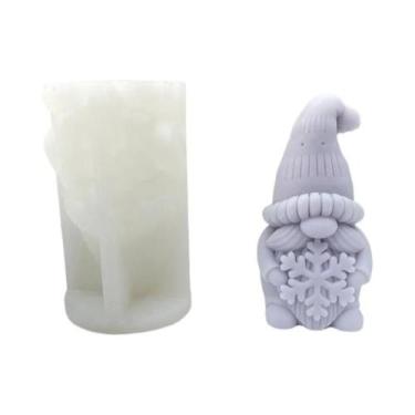 Imagem de Molde De Silicone 3D De Papai Noel Com Barba Para Fazer Velas De Cera 