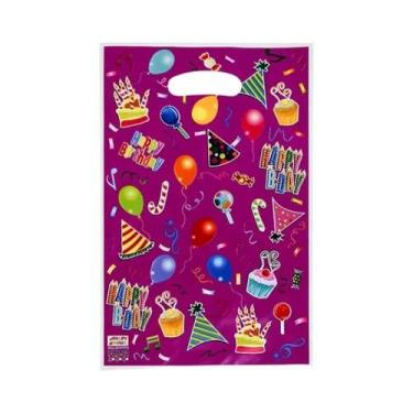 Imagem de Sacolas Plásticas De Bolinhas 20un. Lembrancinhas De Aniversário Infan