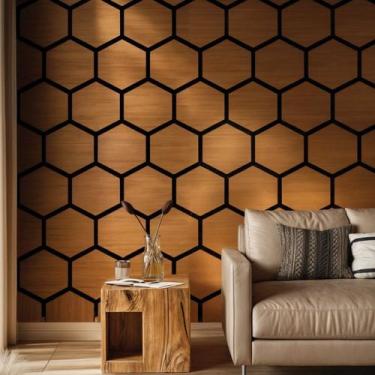 Imagem de Revestimento Acústico Artesanal Cerejeira 18mm  Poliuretano com Mdf - 