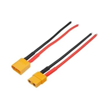 Imagem de Conectores De Bateria Lipo RC XT60 Macho E Fêmea 14 AWG Com Fio De Sil