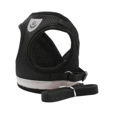 Imagem de Coleira Peitoral Ajustável Refletiva Para Gatos Com Guia, Colete De Ma