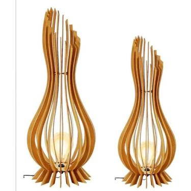 Imagem de Luminária de Chão Santa Barbara MDF - Kit com 2 Peças (Alturas de 90cm