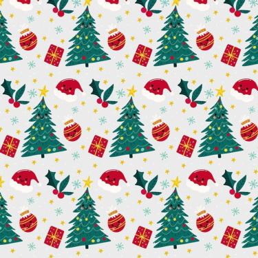 Imagem de Papel De Parede Adesivo Árvore Natalina Cinza Decorativo