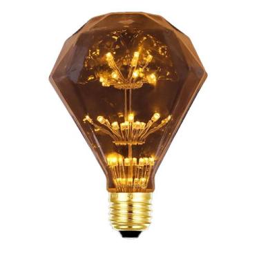 Imagem de Lâmpada Filamento Led D95 2w Vintage Diamante Âmbar Bivolt - Taschibra