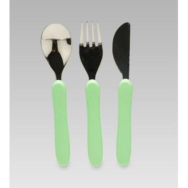 Imagem de Kit Talheres Inox 3 Unidades Twibex Bebê Infantil Seguro Prático Confo