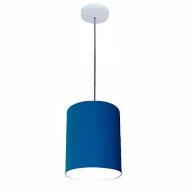 Imagem de Luminária Pendente Vivare Free Lux Md-4104 Cúpula em Tecido, Azul, Mar