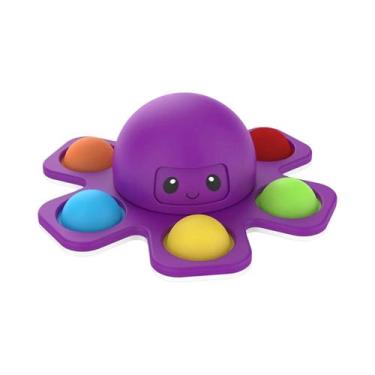 Imagem de Brinquedo Sensorial Antiestresse Fidget Spinner Com Bolhas Que Mudam D