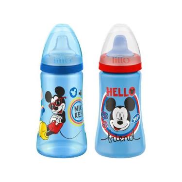Imagem de Kit 2 Copos Colors Bico De Silicone Disney Mickey Azul Lillo, Colorido