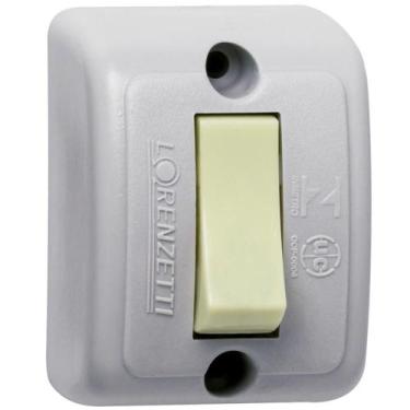 Imagem de Interruptor Simples De Sobrepor Cinza 10a 250 Volts - 1063-n - Lorenze