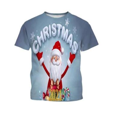 Imagem de Camiseta Casual Confortável Com Estampa 3D De Natal Estilo Harajuku De