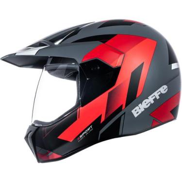 Imagem de Capacete moto cross com viseira Bieffe 3 Sport, 3 Sport - React Cinza 