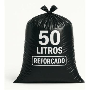 Imagem de Saco De Lixo 50 Litros Preto Reforçado Resistente Embalar - Congratula