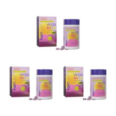 Imagem de Kit 3 Und Vitamina D3 + K2 + B12 230mg Kids 60 Comprimidos Mastigáveis