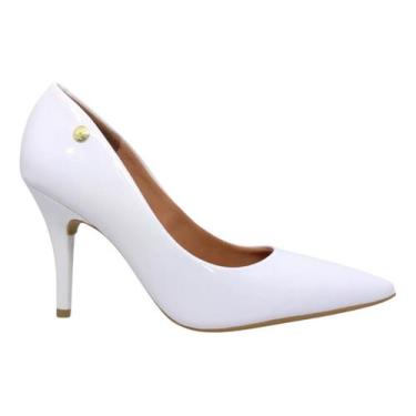 Imagem de Scarpin Vizzano Feminino Verniz Premium Salto Alto, Branco, 36