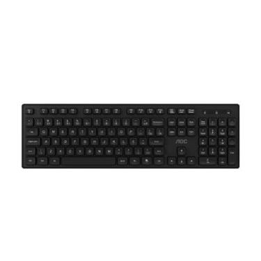 Imagem de Kit teclado e mouse sem fio 2.4GHz preto USB compacto multimídia abnt2