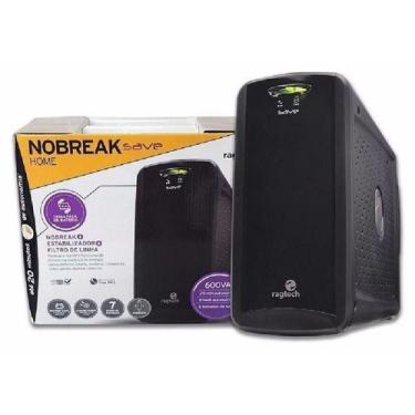 Imagem de Nobreak Ragtech 600Va Save Home Std-Ti Black 60Hz Bat Selada, Bivolt