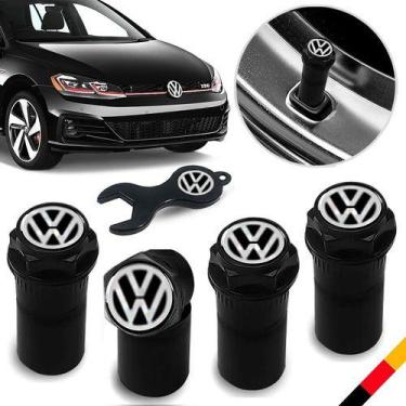 Imagem de Bico Pneu Pino Roda Válvula Antifurto Preto Vw Golf Jetta - Emblematec