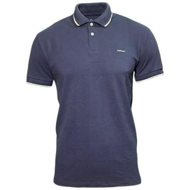 Imagem de Camisa Masculina Polo Colcci Com Bordado e Listras, Azul sideral, XGG