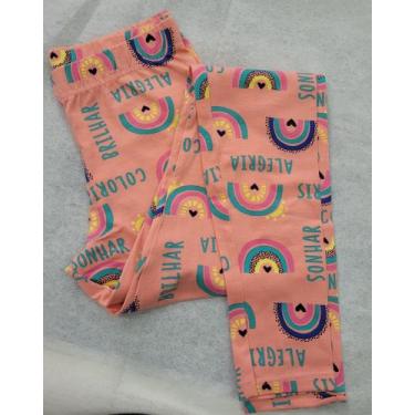 Imagem de Calça Legging Feminino Infantil - Sortido , Estampa laranja, 12