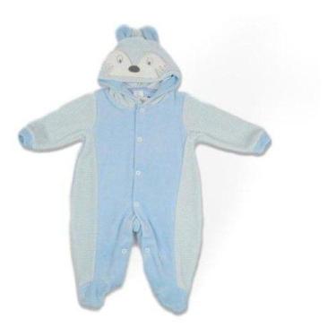 Imagem de Macacão Infantil Fantasia Parmalat Bebê Urso Raposa, Azul, Claro, 0-1 