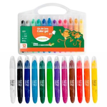 Imagem de Giz De Cera Retrátil Para Uso Escolar 12 Cores Color Gel - Leo&Leo