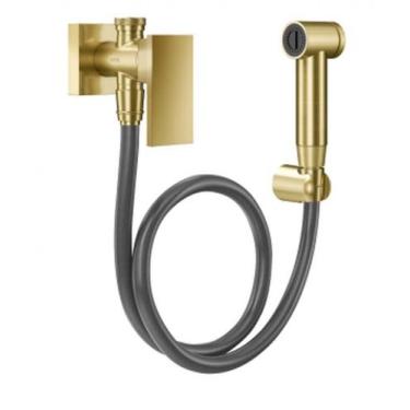Imagem de Ducha Higienica com Derivação New Edge Ouro Escovado - Docol - DOCOL D