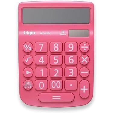 Imagem de Calculadora de Mesa Elgin MV4130 Rosa 12 Dígitos com Bateria e Energia