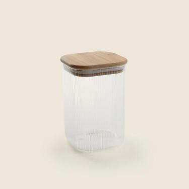 Imagem de Pote Canelado Bambu Borossilicato 1.1L - A\CASA