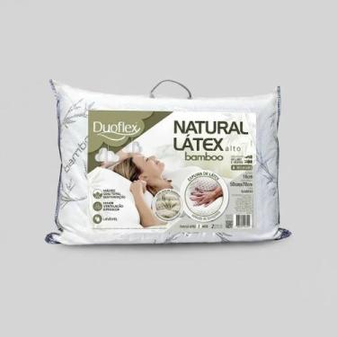 Imagem de Travesseiro Duoflex Natural Látex Alto Bamboo 50x70x16cm Branco