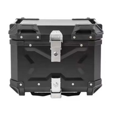 Imagem de Baú Alumínio Universal Moto 45L X Bauleto Suporte Bagageiro Cores:Pret