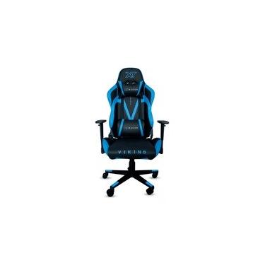 Imagem de Cadeira Gamer XT Racer Viking Series, Até 120Kg, Reclinável, Com Almofadas, Cilindro de Gás Classe 4, Couro PU, Preta e Azul - XTR-012
