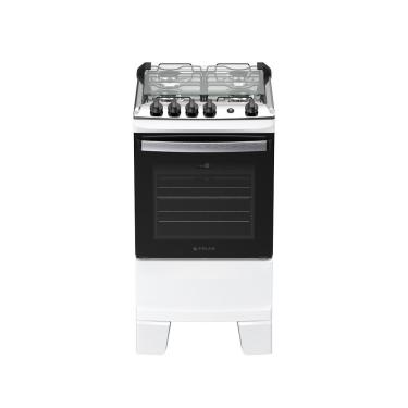 Imagem de Fogão de Piso 4 Bocas Atlas Agile Up Mesa Inox Acendimento Automático Branco Bivolt