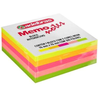 Imagem de Bloco de Recado Autoadesivo Memonote Neon 76X76 320 FOLHAS(78966038050