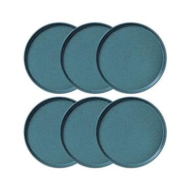 Imagem de Conjunto com 6 Pratos de Sobremesa Porto Brasil Neo Night Sky em Stoneware 21,5cm – Azul