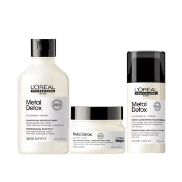 Imagem de Kit L'Oréal Metal Detox Shampoo 300ml+Máscara 250g+Leave-in 100ml