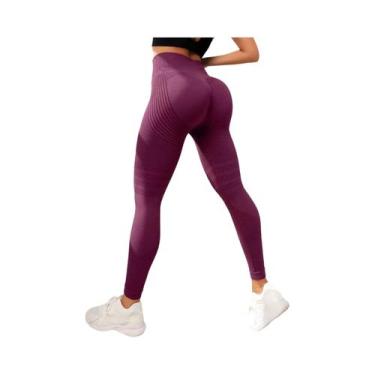 Imagem de Calças De Yoga De Cintura Alta Com Alta Elasticidade, Leggings Para Fi