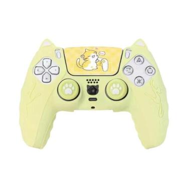 Imagem de Capa De Silicone Antiderrapante Para Controle De PS5 Com Adesivo E Gri