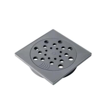 Imagem de Conjunto Ralo com Fecho e Porta Grelha 10x10cm Cinza - Gemell