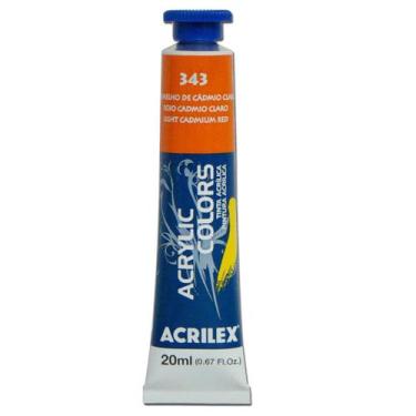 Imagem de Tinta Acrílica Acrylic Colors 20ml Bisnaga Acrilex, Vermelho cádmio cl
