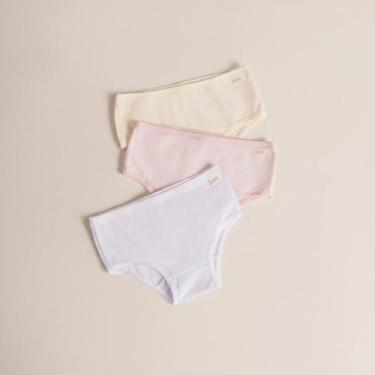 Imagem de Kit Calcinha Infantil Lisa Sortido - Bugbee -, 6 Anos