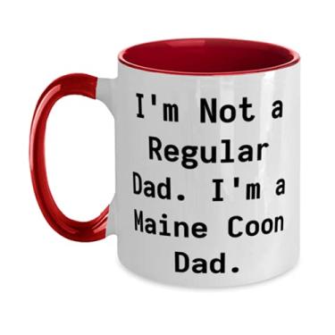 Imagem de Caneca Sarcástica Maine Coon Cat Two Tone 325 ml, I'm Not a Regular Dad. I'm a Maine Coon Dad, presente para amantes de gatos, presentes exclusivos de amigos