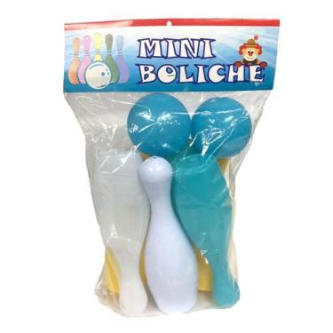 Mini Jogo De Boliche Com 10 Pinos 9,5Cm Brinquedo Infantil - Feira