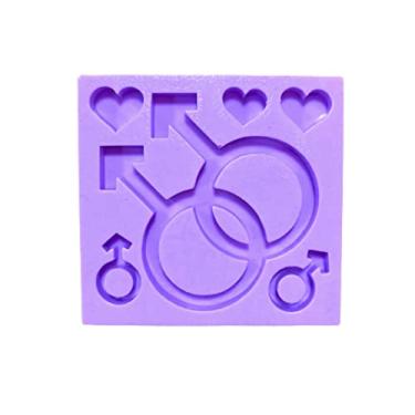 Imagem de Confeitaria dos Moldes, R106 Molde de silicone LGBTQIA+ chaveiro resina