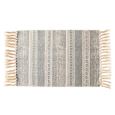 Imagem de Tapetes Boho para sala de estar, tapetes pequenos de algodão com borla, tapete vintage boêmio, tapetes laváveis para cozinha, banheiro, quarto, lavanderia, entrada, 60 x 130 cm