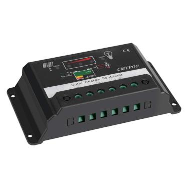 Imagem de GLOGLOW Controlador de carga solar de 30A, painel solar de 12V/24V, bateria inteligente, controlador de carregamento de segurança portátil com visor de porta USB