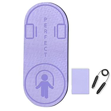 Imagem de Yajun Tapete de corda para exercícios para uso interno e externo, antiderrapante, silencioso, de alta densidade, para pular corda, elasticidade, fitness, roxo
